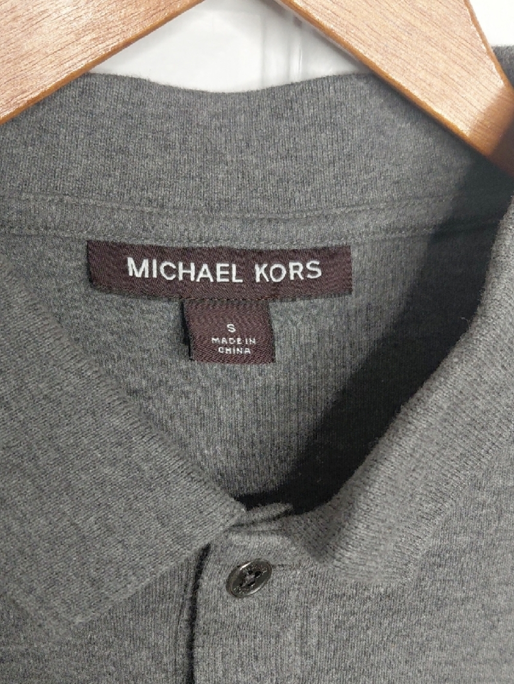 Michael Kors Men’s Charcoal Gray Polo Shirt - Picture 4 of 7